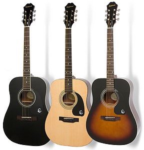 Epiphone Songmaker DR-100 - Ebony Solid Top Acoustic Guitar